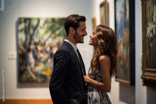 Romantic Couple Art Gallery Affection