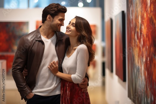 Romantic Couple Art Gallery Affection