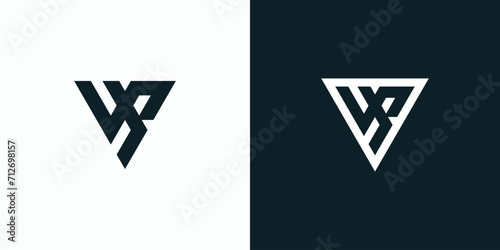 Vector logo design for the initials V R with a triangle shape.