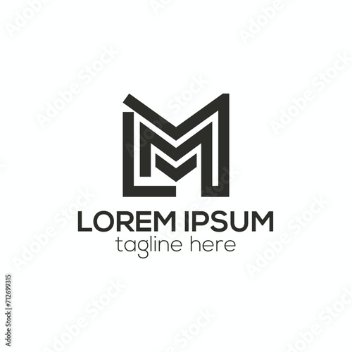 Modern ML letter logo, ml abstract logo design concept isolated vector template illustration