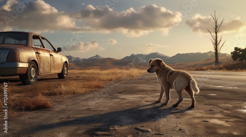  A Sad and Abandoned Dog Waiting on the Road  A Call for Compassion   