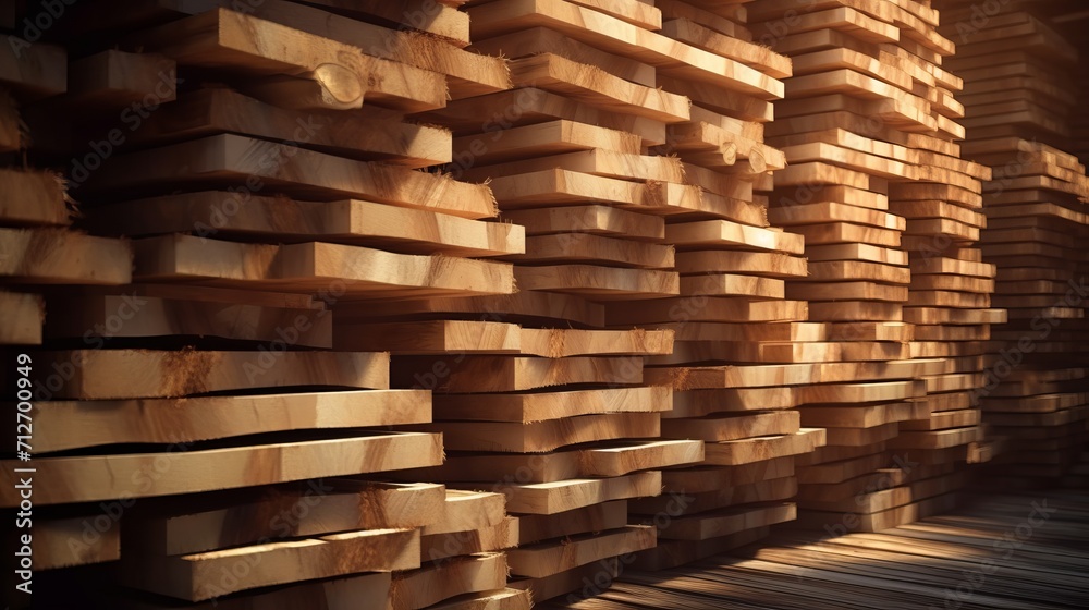 stacked wooden boards in a woodworking industry. stacks with pine lumber. folded edged board. wood harvesting shop. timber for construction stacked wooden boards in a woodworking industry. stacks with pine lumber. folded edged board. wood harvesting shop. timber for construction