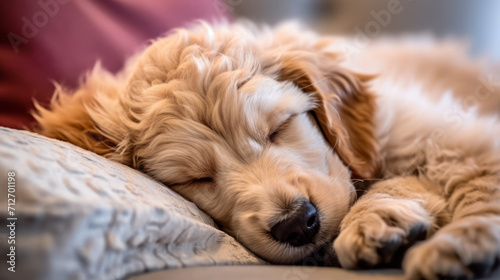 dog sleeping on a pillow - Cute Dog Art made with Generative AI photo
