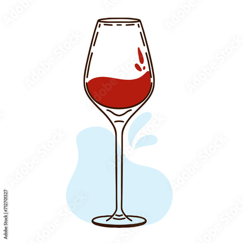 Vector illustration of a red wine glasses in hand drawn vintage engraving style. for logos, postcards and wine companies