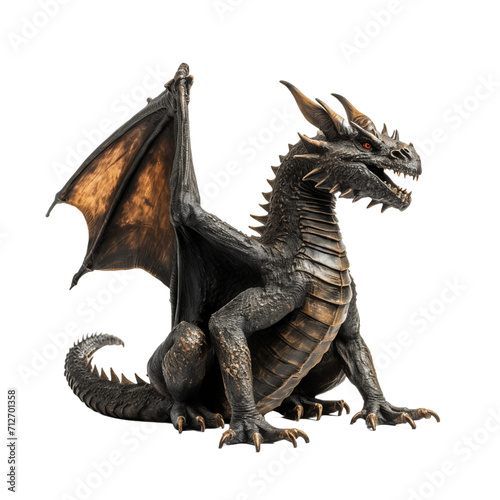 Dragon isolated on transparent and white background. Generative ai © Dima