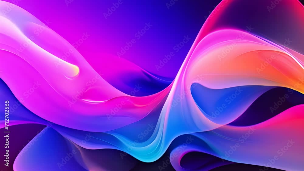 abstract colorful waves on dark background