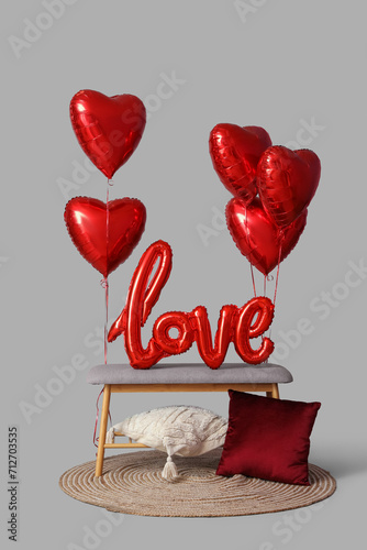 Soft bench with word LOVE m...