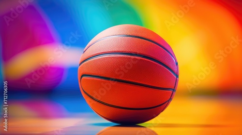 Basketball ball in vibrant colors background © brillianata