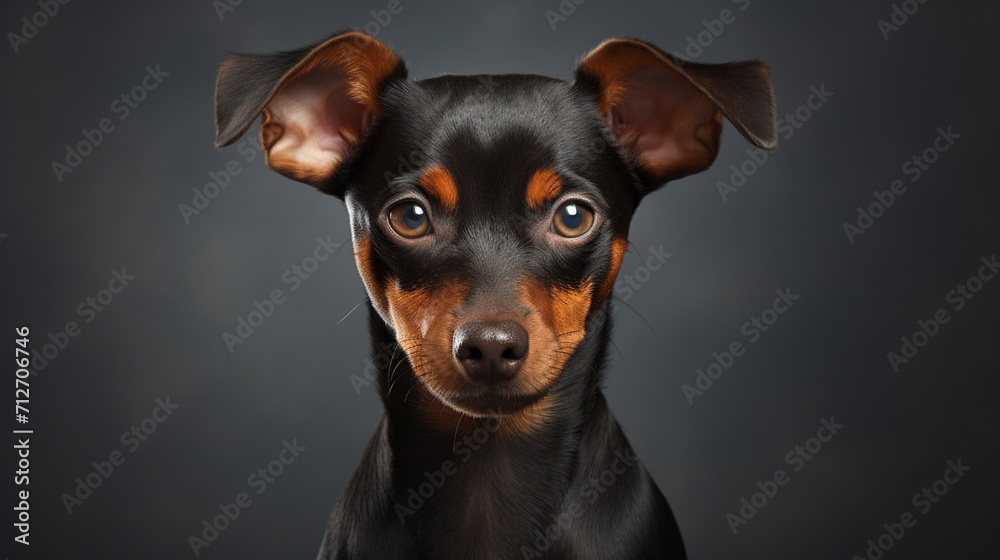 portrait of a black dog , generate AI
