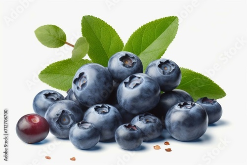 Transparent PNG of blueberries. Generative AI