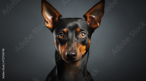 portrait of a black dog , generate AI