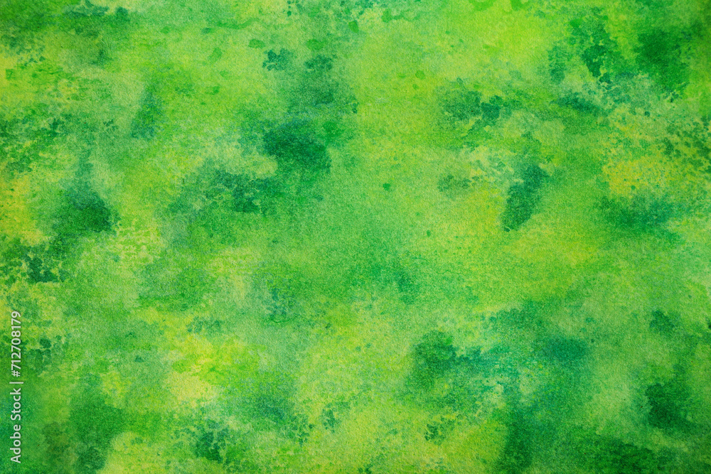 Green yellow lime abstract watercolor pattern. Color. Artistic background for design. Daub, stain, splash, mix, water, paint, liquid. Grunge. Spring summer greenery bloom. Bright shades. Template. - obrazy, fototapety, plakaty 