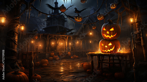 pumpkin, Halloween party , Generate AI © VinaAmeliaGRPHIC