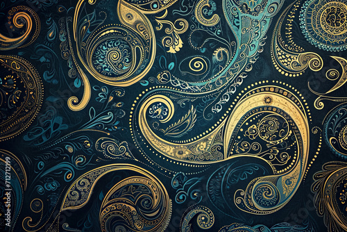 paisley pattern with swirls and curves photo
