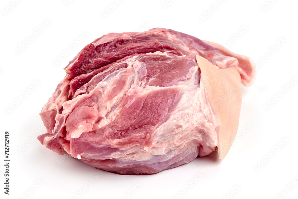 Raw pork ham meat, isolated on white background. Raw pork ham meat, isolated on white background.