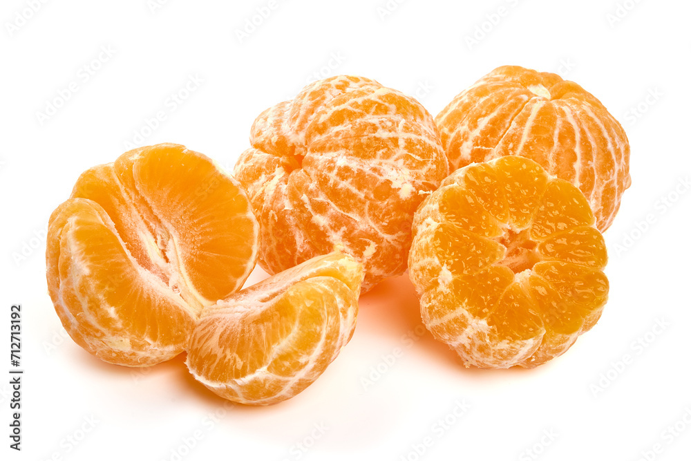 Mandarin. Tangerines, isolated on white background.
