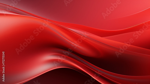 Red abstract wave background. Dynamic shapes composition , Generate AI