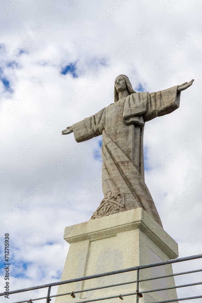 Famous viewpoint at the Christ Statue in Canico, Madeira in Portugal