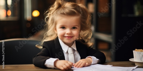 Cute smiling boss in a suit...