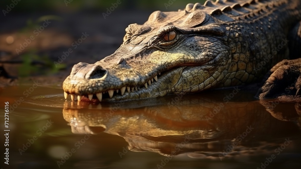 Crocodile animal drinking water AI Generated pictures Crocodile animal drinking water AI Generated pictures