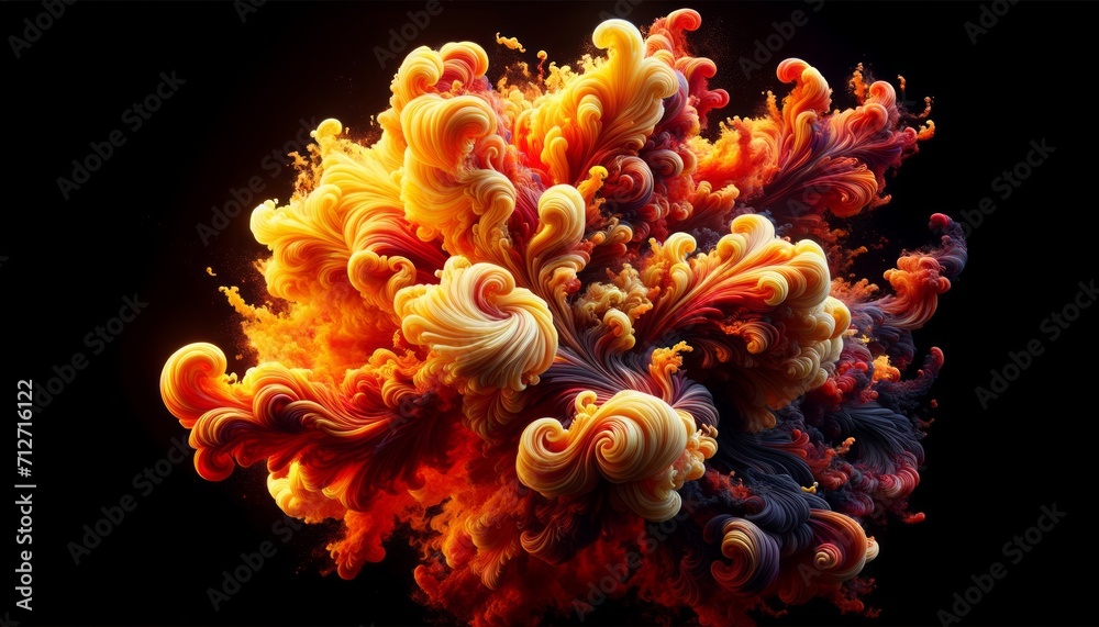 Vibrant Flames of Untamed Energy Dance Across the Frame in Shifting Hues Generated image