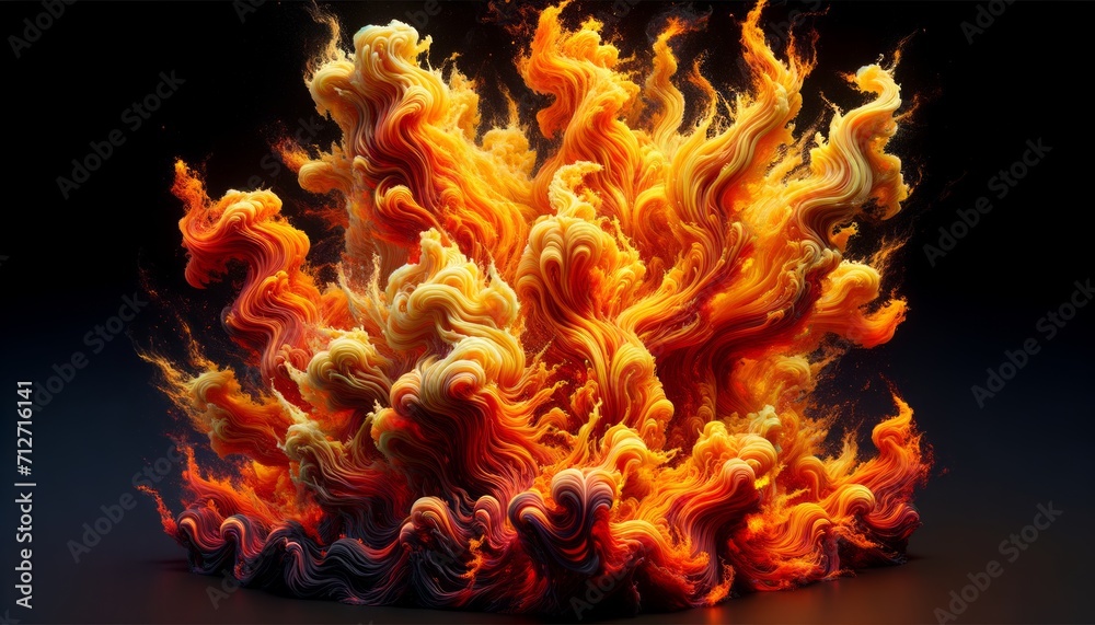 Vibrant Flames of Untamed Energy Dance Across the Frame in Shifting Hues Generated image