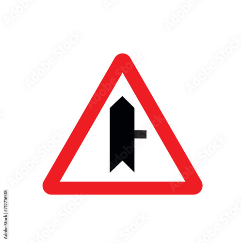 main road - secondary road junction, traffic sign