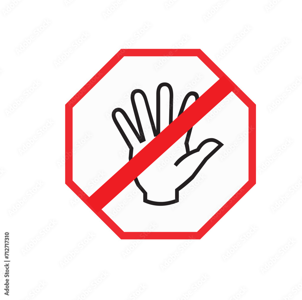 don't touch sign on white background , vector icon don't touch sign on white background , vector icon