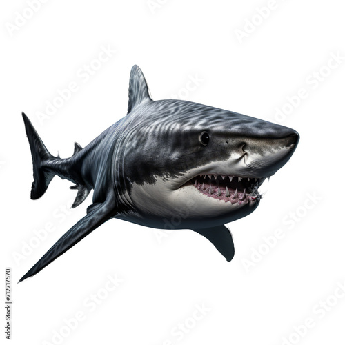 Full Body Shark Illustration on Transparent Background - High-Resolution Image