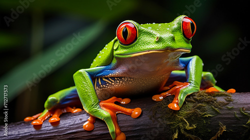 Red-eyed tree frogs, despite their conspicuous coloration, are not venomous. Generate AI