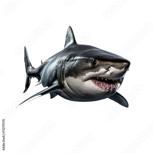 Full Body Shark Isolated on Transparent Background - High-Quality PNG Image