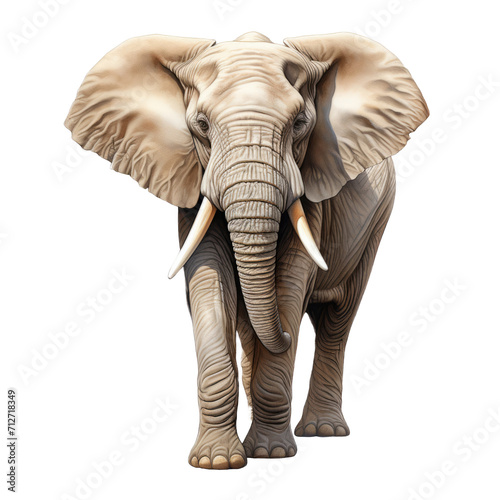High-Quality Realistic Elephant Illustration on Transparent Background - Royalty-Free PNG