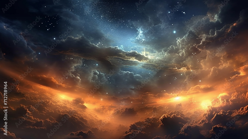 alien landscape sky, space