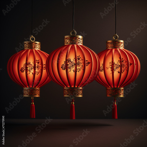 minimalist design Chinese new year traditional lantern