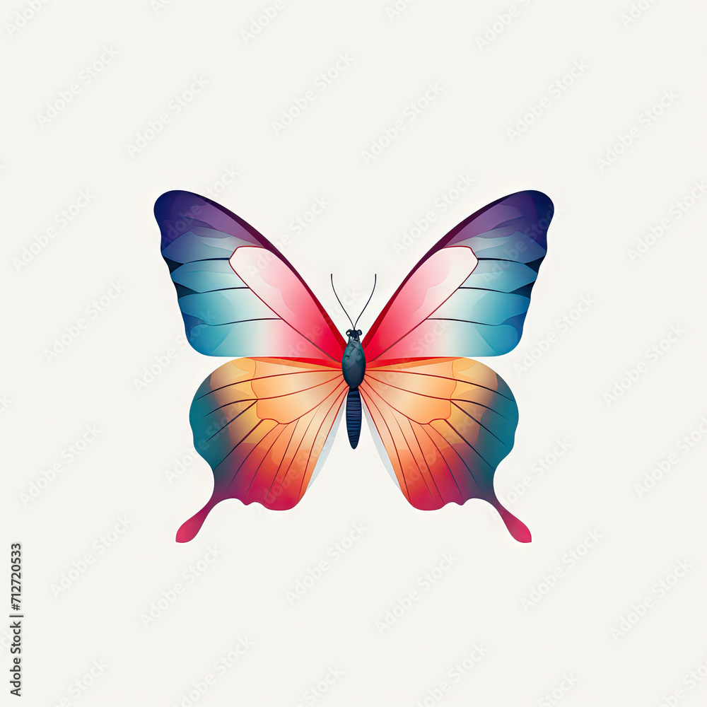 Logo style butterfly on white background Logo style butterfly on white background