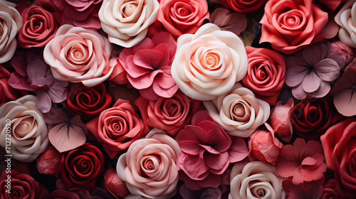 Romantic Pink and red flower rose Background   generate AI