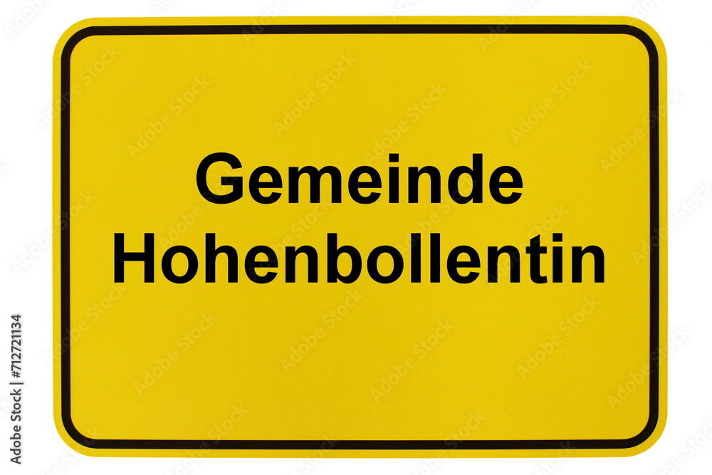 Illustration eines Ortsschildes der Gemeinde Hohenbollentin in Mecklenburg-Vorpommern