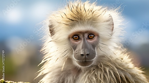 Close up portrait of a majestic baboon in its natural habitat, wildlife photography © Eva