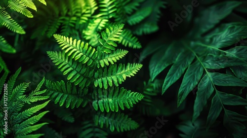 Fern Dark green  In garden  Natural background for decorations and wallpapers.
