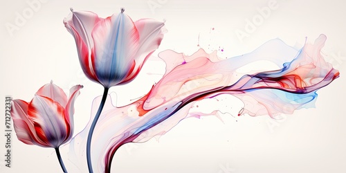 Beautiful marbled tulip artwork. © Sona