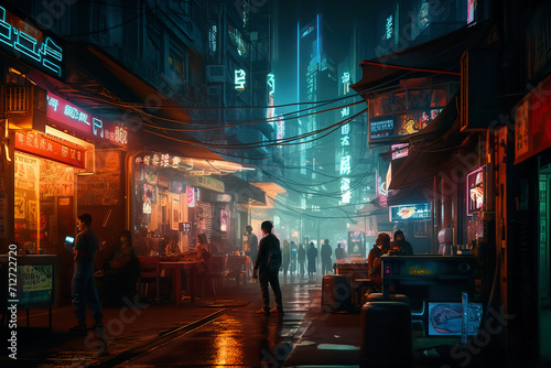 cyberpunk city at night © Edik