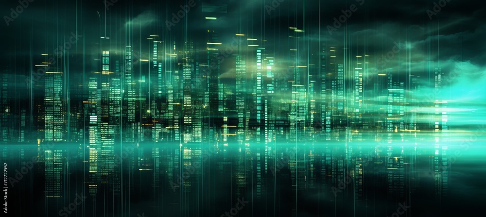 Digital matrix  abstract background with grid of digital data and binary code pattern