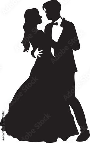 Wallpaper Mural Silhouettes of romantic couples isolated on a white background collection set. Happy couple dancing together vector silhouette set. Torontodigital.ca