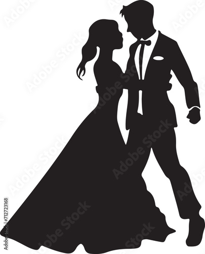 Wallpaper Mural Silhouettes of romantic couples isolated on a white background collection set. Happy couple dancing together vector silhouette set. Torontodigital.ca