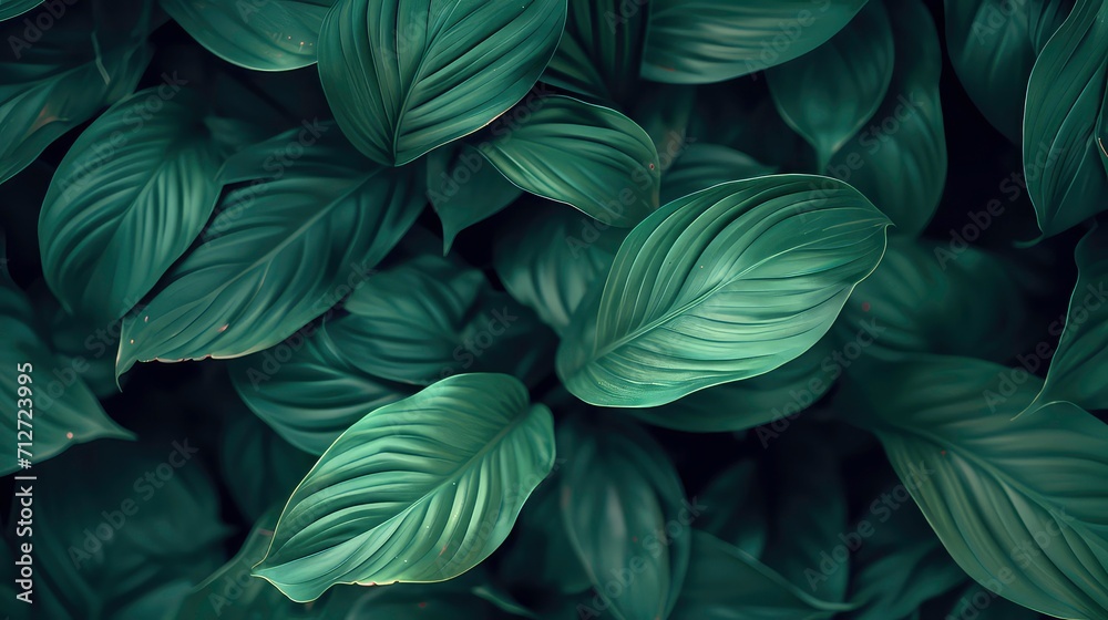 leaves of Spathiphyllum cannifolium, abstract green texture, nature background, tropical leaf leaves of Spathiphyllum cannifolium, abstract green texture, nature background, tropical leaf