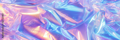 Abstract holographic background in pastel light purple and light blue colors. Banner image.