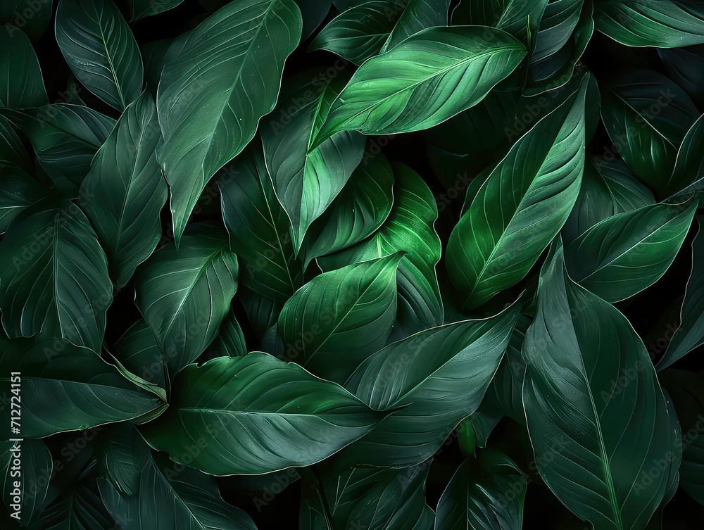 closeup nature view of green leaf in garden, dark tone nature background, tropical leaf closeup nature view of green leaf in garden, dark tone nature background, tropical leaf