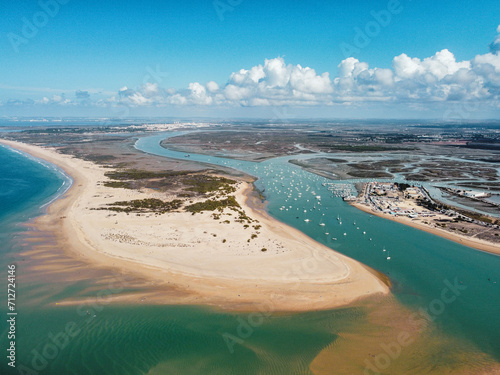 Sancti Petri and Isla de los Pajaros air view