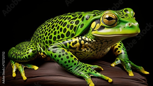 Captivating bullfrog close up, stunning wildlife portrait showcasing nature s beauty and diversity. photo