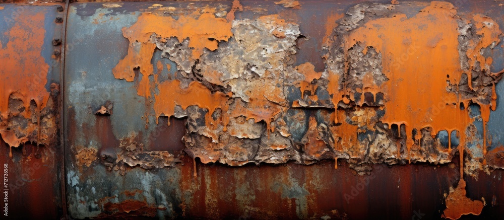Rust on aged oil drum.